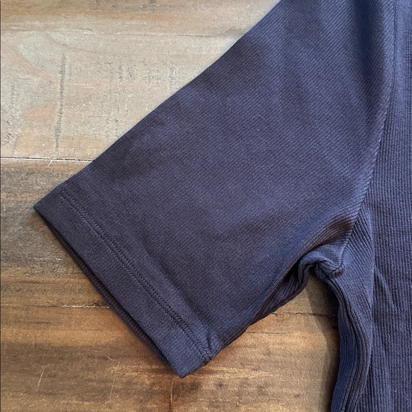 NWT LOFT Womens Dark Brown Short Sleeve Mock Neck Tee - Picture 5 of 9